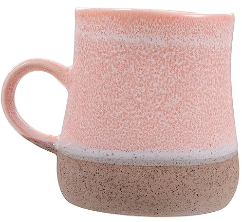 KICHOUSE Taza de Cerámica Creativa Esmalte de Horno 450 Ml Rosa Taza de Café Grande Resistente Apta para Hogar y Oficina para Bebidas Calientes y Frías