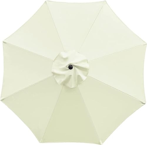 NIKSHI Sonnenschirm Ersatzbezug 3m 6/8 Streben, UV-Schutz Ampelschirm Bezug, Wasserdicht Schirmbezug Sonnenschirm Ersatzteile für Balkon, Garten, Pool und Strand,White-6 Streben