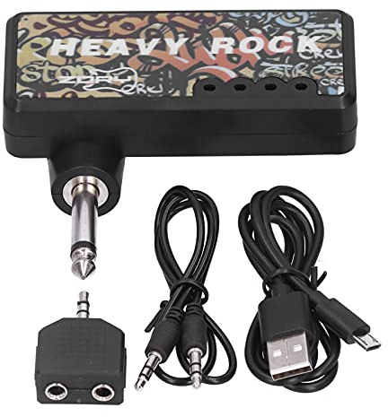 Amplificatore per Chitarra, Adattatore per Cavo Amplificatore per Chitarra Ricarica USB Accessori per Chitarra Chitarra Elettrica Basso Amplificatore per Cuffie Mini