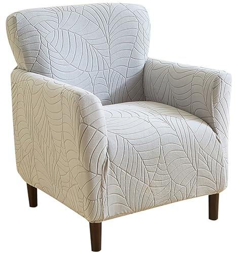 CLGTY Sesselschoner Quadratisch, Stretch Spandex Club Chair Stretch Sesselhusse Mit Elastischem Boden Abnehmbar Sofahusse Für Wohnzimmer BüroRezeption Reading-hellgrau-1 Stück