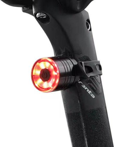 BARAC Luz Trasera para Ciclismo Bici Bicicleta, Bike Tail Light Trasero, Tipo de Batería Inteligente, Lámpara 9 Led de Advertencia Seguridad con Correa