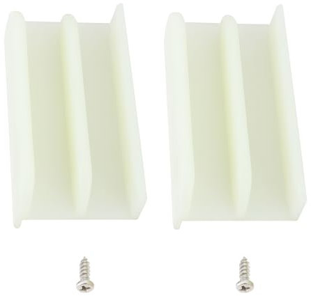 The Lord of the Tools 2 Guías Inferiores para Puertas Corredizas de Ducha M6219 para Puertas de Vidrio de 1/2 de Ancho Y Hasta 7/16 de Espesor 3 X 1,6 X 0,6 Pulgadas Color Blanco