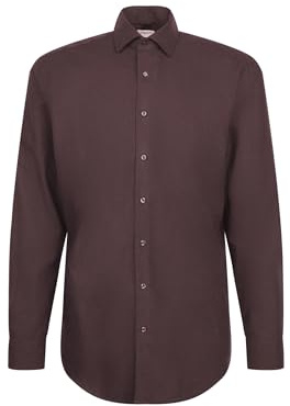 Seidensticker Herren Regular Fit Langarm Business Hemd, Braun, 46