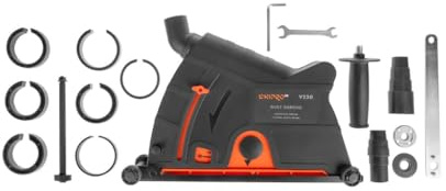 Dnipro-M Cuffia di Aspirazione per Smerigliatrici Angolari 230mm. Guida di Taglio Regolabile 5-60 mm, con Ruote, per Calcestruzzo, Pietra e Muratura. V230