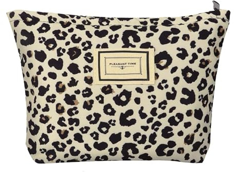 Grasslandy Kosmetiktasche Damen, Make Up Tasche, Schminktasche, Multifunktionale Reisen Kulturtasche, Kosmetiktasche Multifunktionaler, mit Reißverschluss, für Damen und Mädchen, Leopard