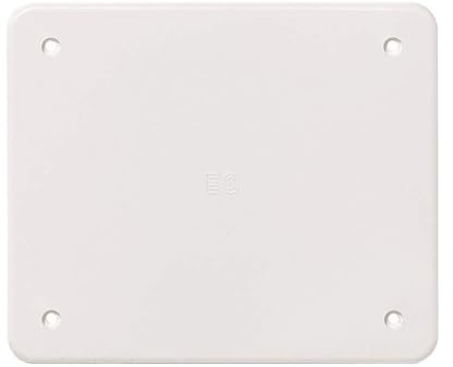 Couvercle rectangulaire 120 x 100 mm, 12 x 10 cm, blanc RAL9001, remplacement pour boîte de jonction, boîte murale pour installation électrique, vis en acier incluses, en plastique à haute résistance