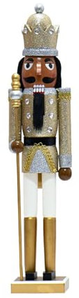 yanwuwa Adorno de cascanueces de madera para festivales, elegante figura de soldado de madera para decoraciones de Navidad