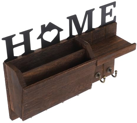 DOITOOL Chiavi e Posta Parete in Massello Fessura Per Posta e Ganci Portachiavi Per Ingresso Soggiorno o Ufficio