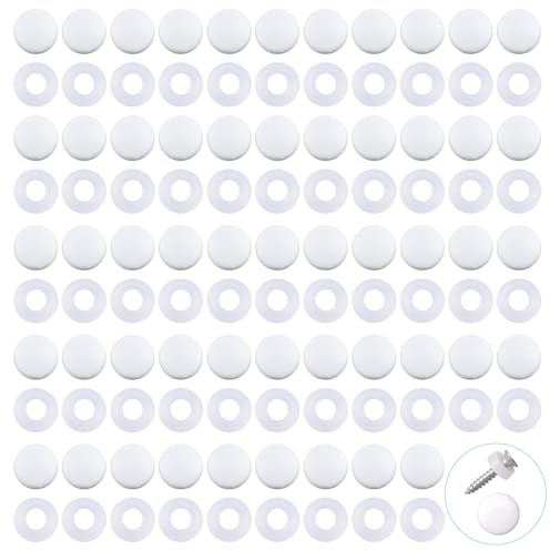 INCREWAY 200pcs White Furniture Screw Hole Covers, Plastic Screw Caps, Plastic Screw Cover, Plastidome Screw Cap