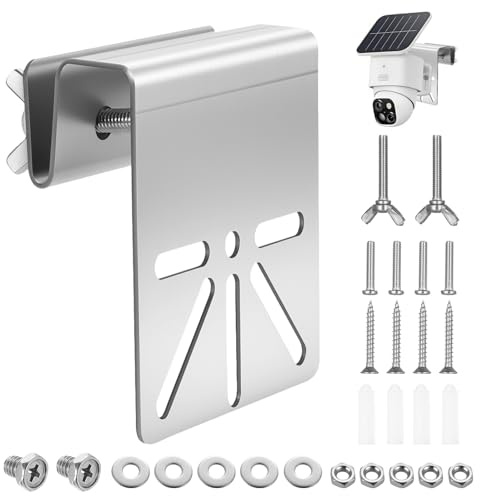 1 Juego de Soporte Camara Vigilancia Exterior para Eufy Arlo panel solar, Soporte Cámara Seguridad de canaleta de acero inoxidable compatible con cámaras domo IP PTZ
