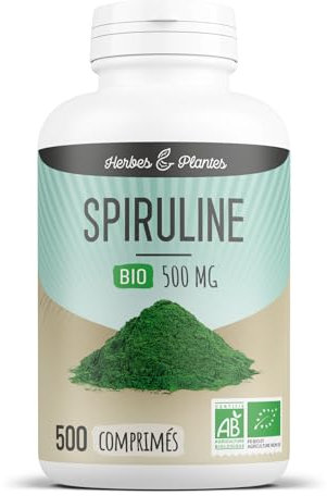 Spiruline Bio 500 Comprimés 500 mg - Herbes et Plantes