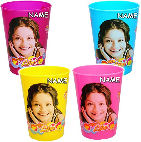 alles-meine.de GmbH 4 Stück 3 in 1 - Trinkbecher/Zahnputzbecher/Malbecher - Becher - - Soy Luna - inkl. Name - 250 ml - Trinkglas aus Kunststoff Plastik - für Kinder - ..