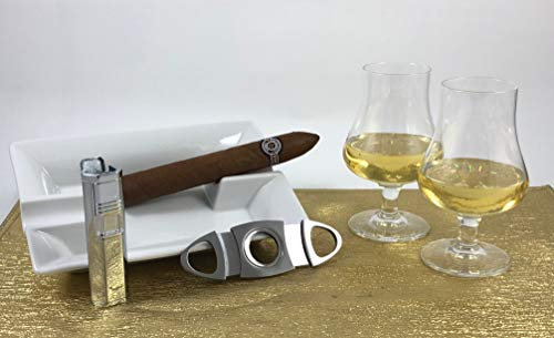 Topkapi Sky-Lounge 350.955 Lot de 5 cigares en porcelaine, 2 verres à nosing, coupe-cigares et briquet