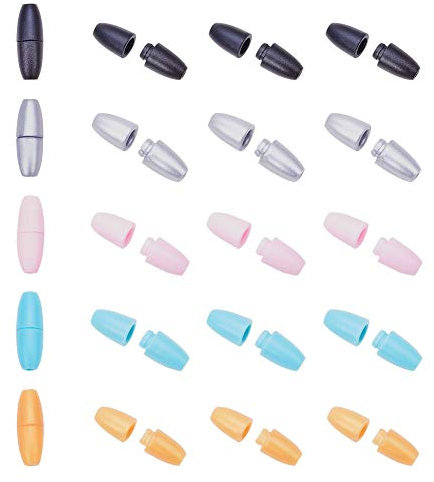 PandaHall 60 stücke 5 Farben Kunststoff Brechen Weg Sicherheitsverschluss Schnalle für Halsketten Armbänder Schmuck DIY Handwerk Machen, mischfarben