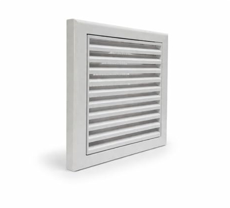 Fantronix 125mm Fixed Blade External Wall Vent Grille, White | 185 x 185mm Faceplate With Rear Spigot, Suitable For Bathroom, Kitchen And Toilet Ventilation.