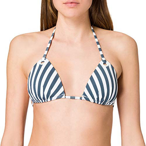 Skiny Damen Triangel gepaddet Surf Girl Bikini, Midnight Stripes, 38