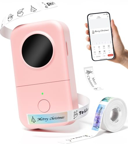 Phomemo D30 Bärbar Etikettskrivare Bluetooth etiketttillverkare Termisk mini Etikettskrivare etikettmaskin handhållen för hem, kök, skola, kontor, etikettskrivare kompatibel med iOS & Android