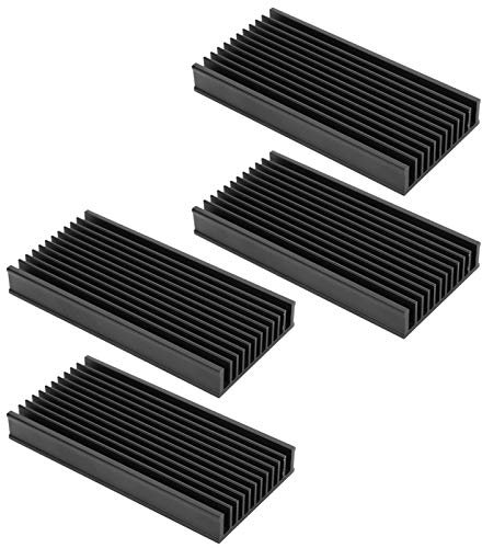 4 Piezas Disipador de calor de aluminio, Módulo de Disipador de Calor Pequeño Kit de Bricolaje Placa de Circuito Disipador de Calor para Electrónica 50 x 12,7 x 100mm/2 x 0,5 x 4in