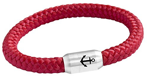 Paris Montana Pulsera unisex con grabado de ancla, cuerda náutica, hecha a mano, cierre magnético, 8 mm de diámetro, unisex