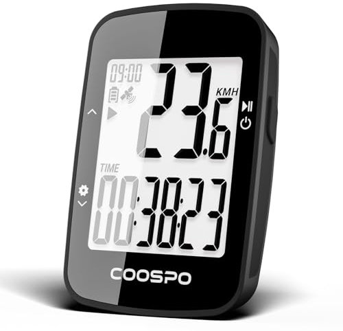 COOSPO BC26 GPS Fahrradcomputer Kabellos Bluetooth5.0/ ANT+, IP67 Wasserdichter Fahrrad Kilometerzähler Drahtlose Fahrradtacho Radcomputer 2,3 Zoll LCD mit Automatischer Hintergrundbeleuchtung