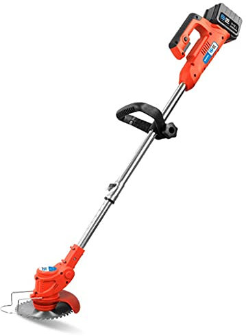 Cortacéspedes Cortacésped rotativo Cortacésped eléctrico Recargable para el hogar Cortacésped pequeño Cortacésped Multifuncional con batería de Litio para Agricultura y jardinería (batería naranj