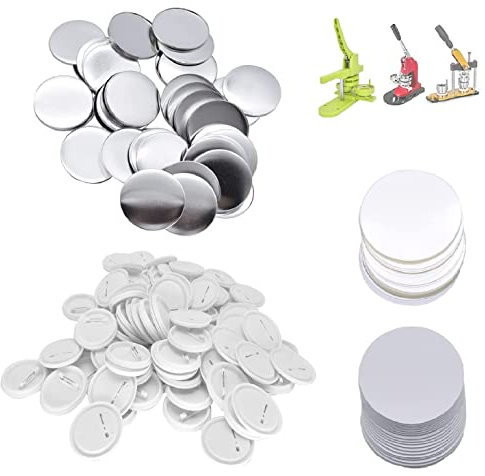 Buttonrohlinge, 200er Set 25mm DIY Pins Buttons Design EIN Abzeichen, Buttons Selber Machen, Button-Set mit Pin, für Bastel Handwerk und Handwerk Aktivitäten (25mm / 1inch)