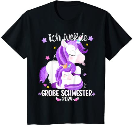 Einhorn Große Schwester Geschwister Babyparty Einhorn 2024 T-Shirt