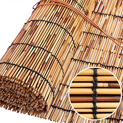 Bamboo Curtain,Bamboo Roller Blinds,Light Gap Blockers for Blinds,Conservatory Roof Outdoor Blinds,Windows Waterproof Blinds,Protection Privacy,Hand-Woven Shade Retro Decoration,with Side Pull ( Size