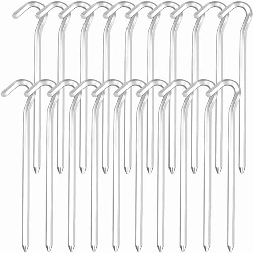 LINSOCLE 20 Pezzi Picchetti campeggio, Picchetti Tenda, Chiodo per Tenda Leggero e Resistente Pioli da Campeggio per Escursionismo Viaggiare Giardino Tendalino Camper Gazebo