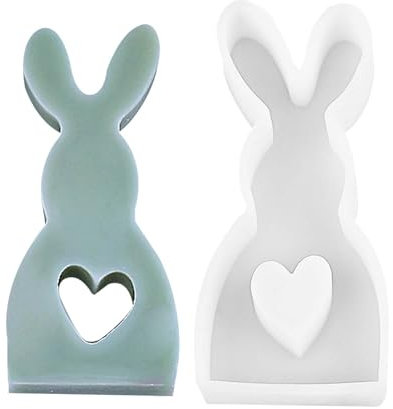 Facynde Osterhase Silikonform Kerzenhalter, Kaninchen Gießformen Silikon Silikonformen Ostern Backform Kuchenform Silikon