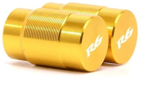 Motorrad-Ventilkappen 2 Stück Für Yamaha R6 R 6 Rad Reifenventil Luftanschluss Abdeckkappe Motorradzubehör (Color : Gold)