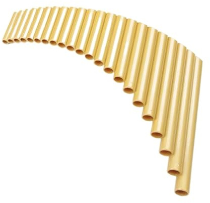 Professionelle Panflöte Panflöte Mit 22 Pfeifen Aus Kunststoff G-Taste Panflöte Rechts/links Handgefertigt Goldfarbene Panflöte Mit Tasche (Color : Left Hand)