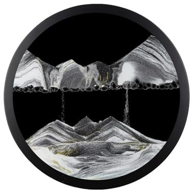 STMKB Sand Art Liquid Motion, 17,3 Pouces Fixé Au Mur avec Rotation À 360 °, Sablier Créatif pour L'artisanat du Verre, Cadre en Bois Massif, Décoration Murale Relaxante