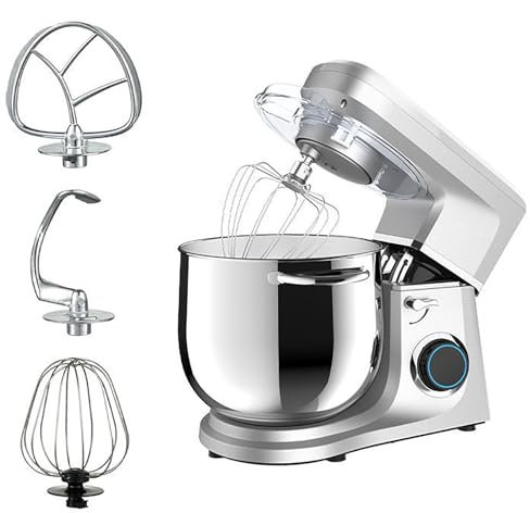 Stand Mixer, Led Household 11L Food Mixers, Tilt Head Dough Blender with Agitator, Dough Hook, Egg Beater, 6-Speed Adjustable Multi-Function Cook Machine, Household Desktop Egg Beater, For Baking
