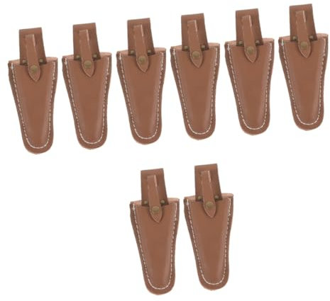 INOOMP 8piezas Funda Protectora De Poda De Piel De Vacuno Para Tijeras De Jardinería Almacenamiento Conveniente Para Herramientas De Jardín
