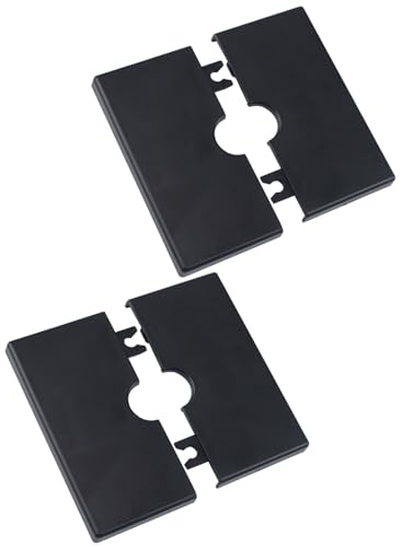 UFURMATE Passacavi per prese a muro, 2 piastre quadrate autoadesive in plastica per cavi, coperture decorative per prese a muro, diametro di 16 mm (nero)