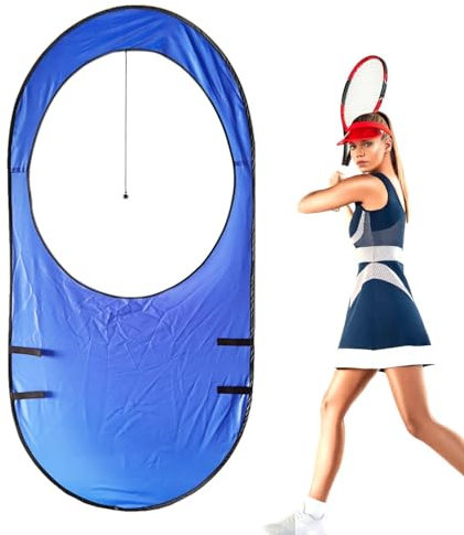 Übungs-Tennisziele, faltbares Netz-Trainingsgerät, 89 x 183 cm, großer Schlagtrainer, langlebiges Zielfenster (schwarz), für Tennisübungen im Innen- und Außenbereich