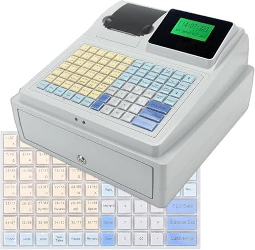 Elektronische Registrierkasse Kassensystem Gewerbekasse, Einzelhandel Kasse mit Kartenzahlungsgerät Zweiseitige Anzeige Banknotenerkennungs Funktion für Restaurants, Supermärkte