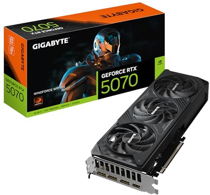 GIGABYTE GeForce RTX 5070 WINDFORCE SFF 12G Graphics Card, 12GB 256-bit GDDR7, PCIe 5.0, WINDFORCE Cooling System, GV-N5070WF3-12GD Video Card