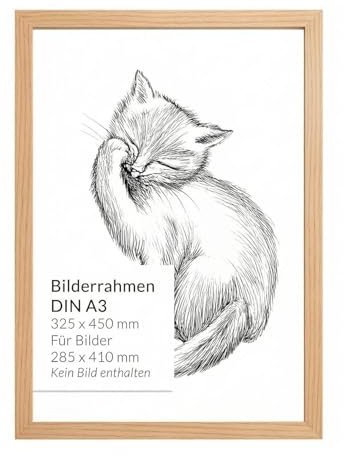 Cadre photo DIN A3 45 x 32,5 cm en bois et plastique incassable Cadre mural Cadre photo pour photos et posters Cadre en bois