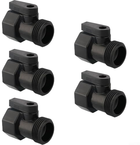 Aprilsunnyzone 5PCS 34 Inch Plastic Garden Hose Shut Off Valve For Efficient Water Control In Outdoor Gardening