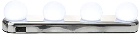Uonlytech LED Spiegelleuchte mit Saugnapf 4 Tragbare Glühbirnen Schminklampe ohne Bohren Portable Abs Schminktischleuchte für Make Up Am Schminktisch