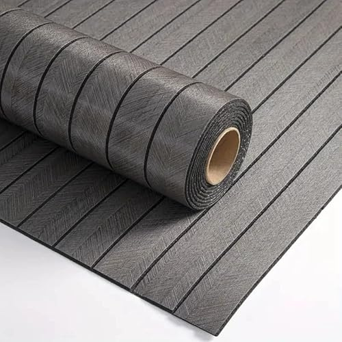 3D Effect Self-Adhesive Wood Slat Peel and Stick Wallpaper, Vinyl Soundproof Waterproof PVC Wall Panel for Interior Wall Decor, Ceiling, TV Background (Gray, 40cm×300cm)