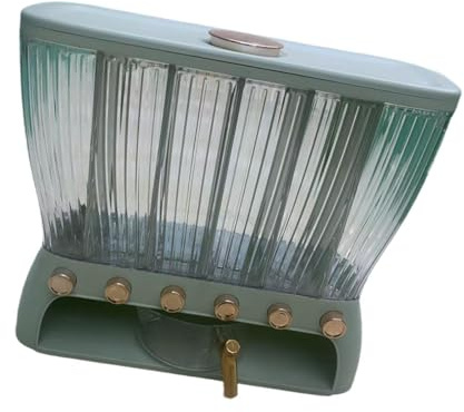 Pitycbo 6 Compartimentos Cubo de arroz dispensador de Alimentos Secos, Verde
