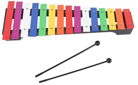 RASTKY 15-Noten-Glockenspiel, Xylophon, Schlaginstrument, Glatte Kanten, Sicher für Kinder, Aluminium-Tasten, Weihnachten, Geburtstag, Musik-Werkzeuge