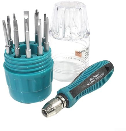 Jeu de tournevis avec niveau à bulle, 10 embouts magnétiques (tige ronde de 5 mm) pour Torx, fendu, cruciforme, compatible avec Pho
