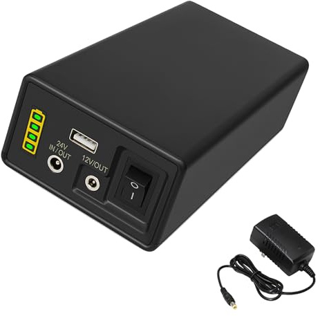 JHKJ Batería de Litio de 24 V, 28000 mAh, 30800 mAh, 35000 mAh y 44800 mAh. Batería Recargable de CC de 24 V para Luces LED. Batería Universal con indicador de Carga y Puerto USB.,24v30800mah