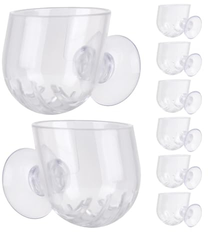 NUOBESTY Lot de 8 Jardinières Suspendues en Acrylique Transparent Pots Hydroponiques Muraux Ovales Petits Supports avec Ventouses pour Aquarium Décoration Intérieure et Culture de