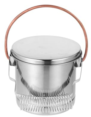 ifundom Pinselreiniger Edelstahl mit Sieb und Spiralförmiger Bürstenhalter Multifunktionaler Künstler Pinselwascheimer für Öl und Aquarellpinsel Pinselreinigung für Malbedarf