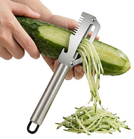 Pelatore Multifunzione Anche Per Salumi, Sbucciaverdure, Pelapatate Multifunzionale Per Cucina Pelapatate In Acciaio Inossidabile Adatto Papaya, Patata, Zucchina, Cetriolo, Carota, Frutta